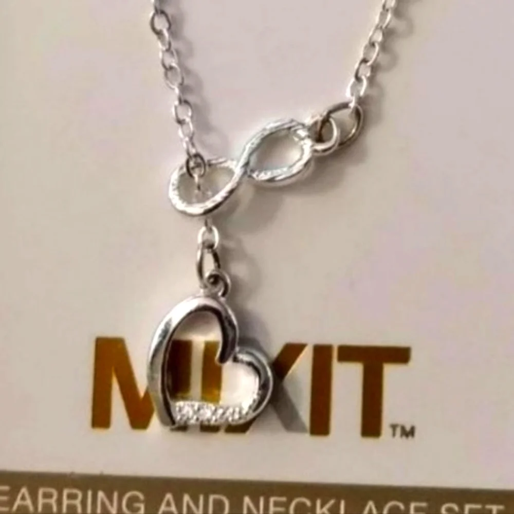 Mixit heart infinity sensitive ears Necklace & earrings set - Picture 3 of 3